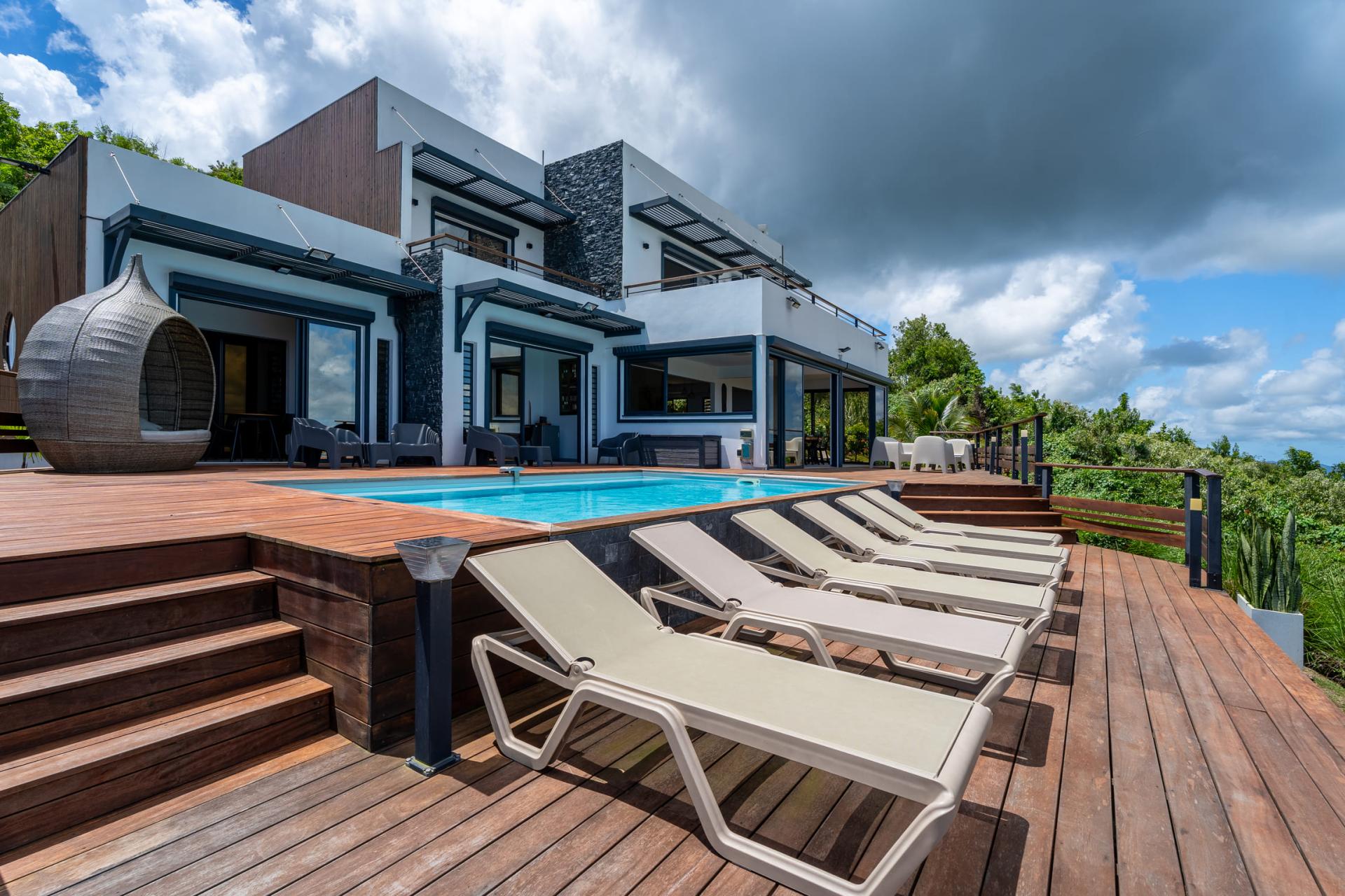 Villa 4 chambres Diamant martinique vue mer - terrasse principale